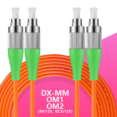 Orange Multimode Fiber Optic Cable FC APC FC APC Duplex Fiber Optic Patch Cable