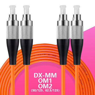 2 Core Multimode Duplex Fiber Optic Cable FC UPC To FC UPC Connector